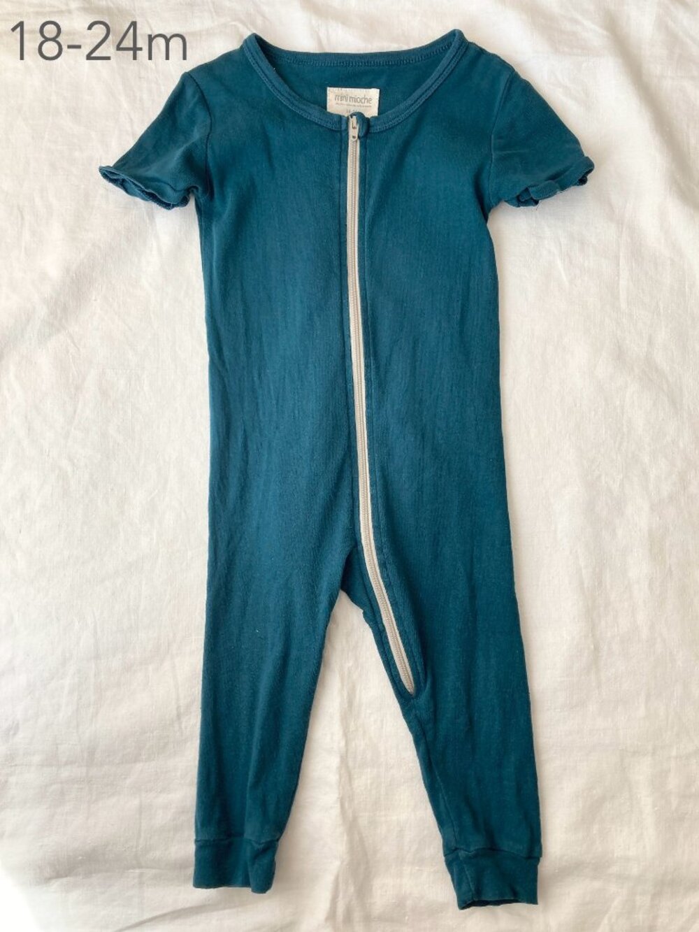 🪴5/$30 Mini Mioche 18-24 Months Toddler Blue Zip Romper Summer Spring